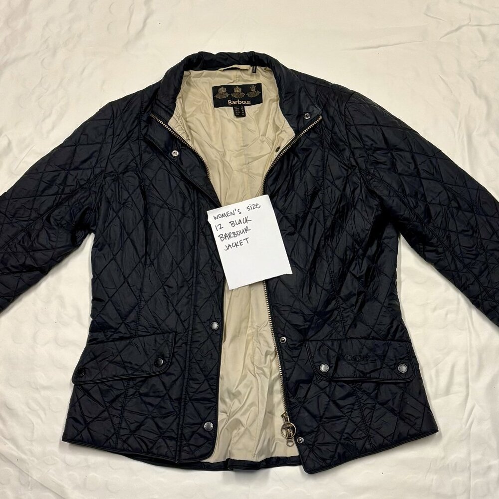 Women's Quilted Black Barbour Jacket Size 12